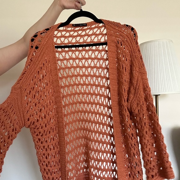 3/50$ Knitted cape cardigan in boho style / size M - Picture 4 of 10